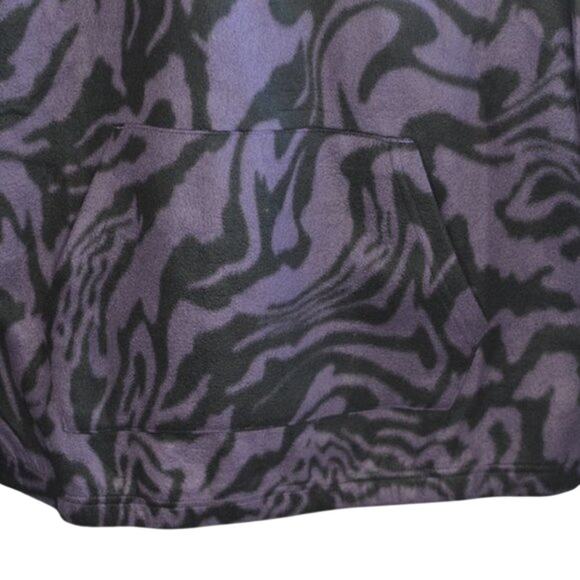 LAZER Men's Polar Fleece Pullover Hooded Sweatshirt In Purple Swirl, Size Small - Picture 3 of 5